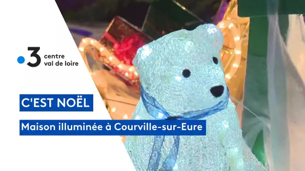 Lumières de Noël : maison illuminée à Courville-sur-Eure (Eure-et-Loir)