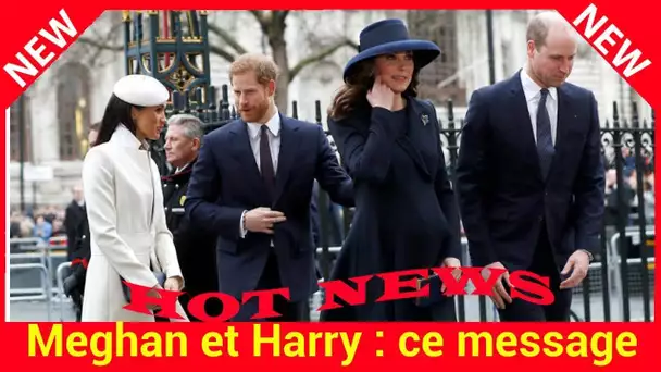 Meghan et Harry : ce message qui fait taire les rumeurs de brouille