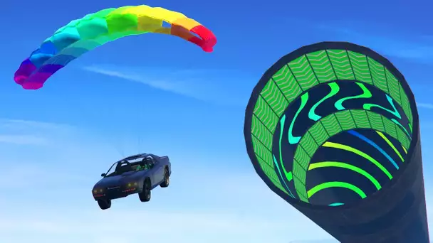 COURSE EN VOITURE PARACHUTE  - GTA 5 ONLINE