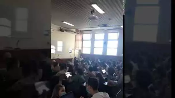 Les amphithéâtres de la faculté de Doit à Nice sont bondés, une vidéo filmée par des étudiants