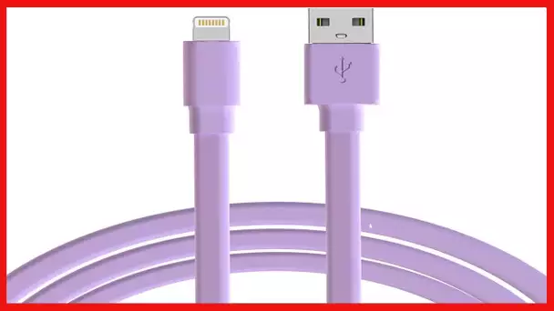 TALK WORKS Flat Lightning Charging Cable Compatible w/iPhone 13/Pro/Pro Max, 14/Plus/Pro/Pro Max, 12