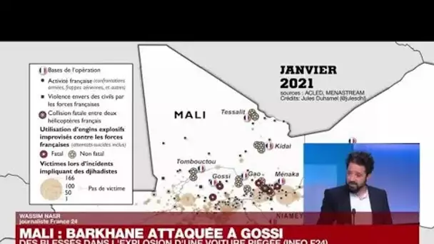 Mali : la force Barkhane frappée par une voiture piégée, plusieurs blessés (info France 24)