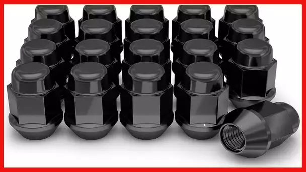 White Knight 1707SBK-20AM Black Chrome M12x1.50 Bulge Acorn Lug Nut, 20 Pack