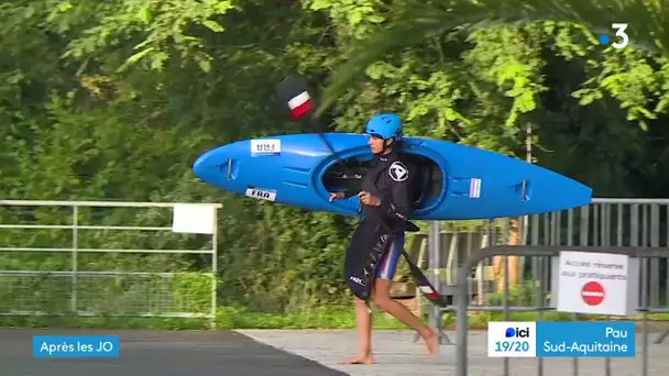 Reprise de l'entraînement à Pau après les JO pour les kayakistes et céistes de l'équipe de France