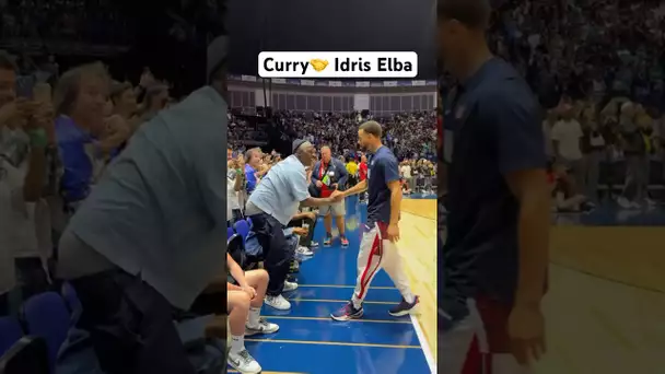 Stephen Curry greets actor ⭐️ Idrid Elba prior to USA’s exhibition! 🤝🔥|#Shorts