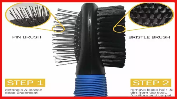 BV Dog Brush and Cat Brush, Pet Grooming Comb, 2 Sided Bristle and Pin for Long and Short Hair Dog,