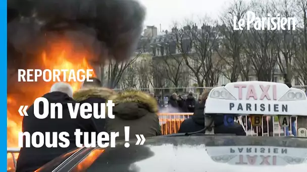 Paris : 500 taxis en colère manifestent près de l'Assemblée nationale