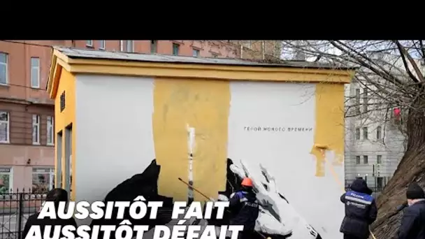 À Saint-Pétersbourg, cette fresque en hommage à Alexei Navalny n'a pas fait long feu