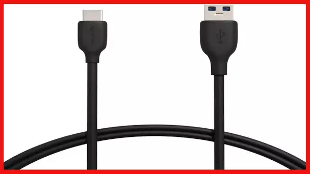 Amazon Basics Fast Charging 3A USB-C3.1 Gen2 to USB-A Cable - 3-Foot, Black