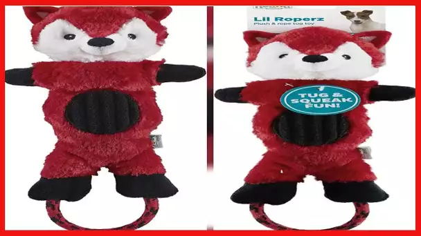 Charming Pet Lil Roperz Fox Durable Plush and Rope Tug Dog Toy