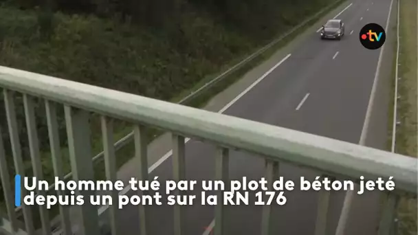 Un homme tué par un plot de béton jeté depuis un pont sur la RN 176