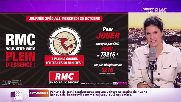 Aujourd'hui, mercredi 20 octobre, RMC vous offre un plein de carburant toutes les 20 minutes