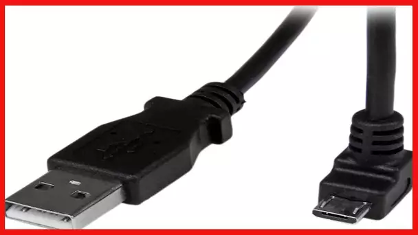 StarTech.com 2m Micro USB Cable Cord - A to Down Angle Micro B - Down Angled Micro USB Cable -