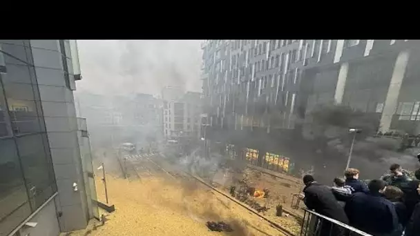 Des agriculteurs manifestent à Bruxelles