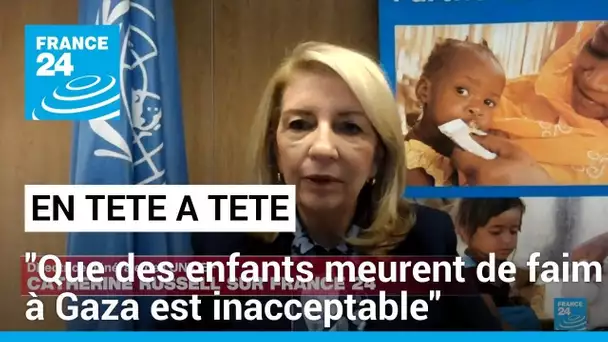 Pour la cheffe de l’Unicef, "On ne peut pas avoir des enfants affamés à Gaza" • FRANCE 24