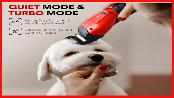 DOG CARE Dog Grooming Kit, Smart 3-Mode, Heavy-Duty Dog Grooming Clippers withRechargeable 180-mins