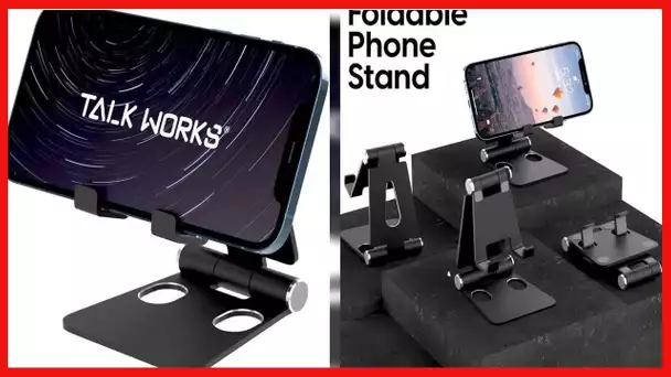 TALK WORKS Foldable Cell Phone Desk Stand Compatible w/ iPhone 13/13 Pro/13 Pro Max/14/14 Plus/