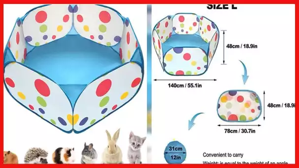 Portable Small Animals Playpen, Outdoor/ Indoor Pop Open Pet Exercise Fence, Guinea Pig Accessories