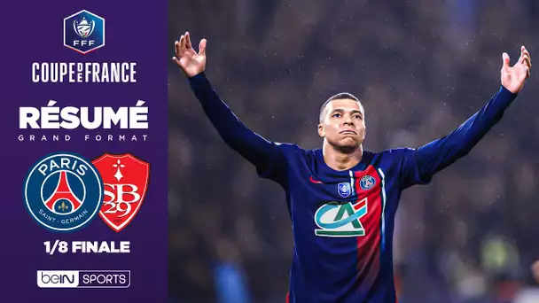 Résumé : MBAPPE et le PSG battent Brest et rejoignent les 1/4 de finale !