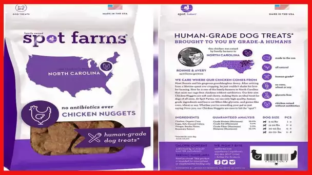 Spot Farms Chicken Nuggets Healthy All Natural Dog Treats Human Grade Grain Free 12 oz