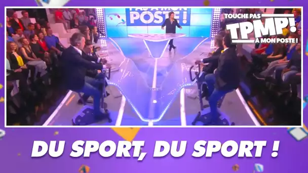 Cyril Hanouna et les chroniqueurs font du vélo d'appartement pour la bonne cause