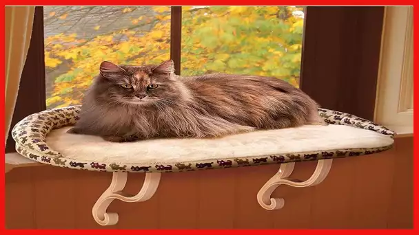 K&H PET PRODUCTS Deluxe Bolster Kitty Sill Cat Window Hanging Bed and Cat Hammock