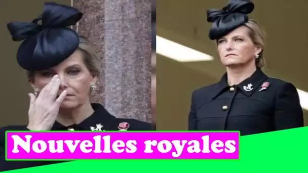 Sophie Wessex essuie une larme alors qu'elle rejoint Kate et Camilla sur le balcon du cénotaphe