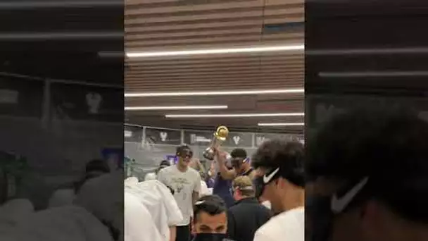 Champagne Time in Locker Room for Bucks 🍾 | #shorts