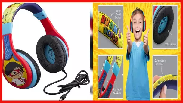 Ryans World Kids Headphones, Adjustable Headband, Stereo Sound, 3.5Mm Jack, Wired Headphones for Kid