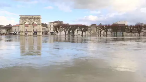 Inondations : l'eau continue de monter à Saintes