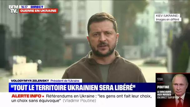 Annexions russes en Ukraine: Volodymyr Zelensky dénonce une "farce"