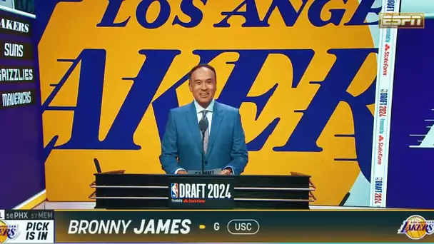 Bronny James Goes #55th Overall In The 2024 #NBADraft