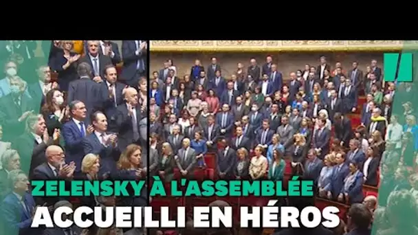 Minute de silence et ovations, les moments forts de l'intervention de Zelensky au Parlement