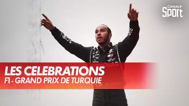 Les célébrations et le podium d'Hamilton après son 7ème titre - GP de Turquie