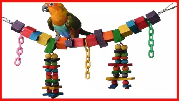 Super Bird Creations SB449 Rainbow Bridge Jr. Bird Toy, Medium Bird Size, 18” x 3” x 7”