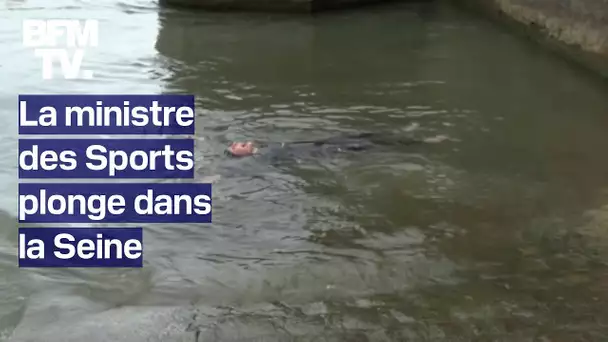 Les images de la ministre des Sports plongeant dans la Seine à Paris à 13 jours des JO