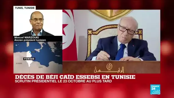 TUNISIE - Moncef Marzouki s'exprime après le décès du président Béji Caïd Essebsi