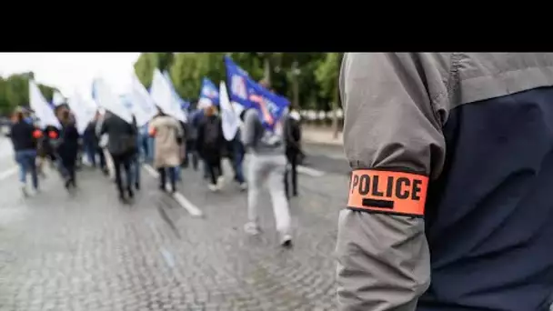 Les policiers battent le pavé sur les Champs-Élysées contre la "haine anti-flics"