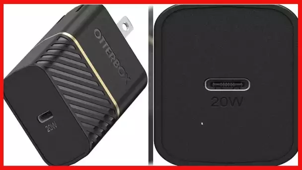 OtterBox Fast Charge USB-C Wall Charger, 20 Watt - Black