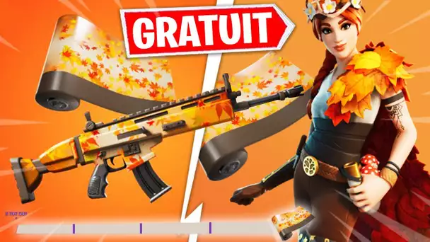 DES SKINS GRATUITS CONTRE DES DEFIS SUR FORTNITE ! QUÊTE DE LA REINE DE L'AUTOMNE ! (+ SKINS SECRET)