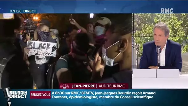 Jean-Pierre, auditeur, analyse les tensions raciales américaines et fait un parallèle avec la France