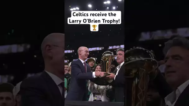 Adam Silver presents the NBA Champion Celtics with the Larry O’Brien Trophy! 🏆|#Shorts