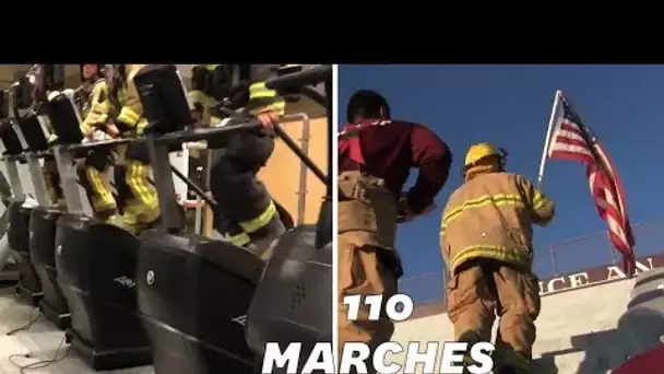 11 septembre: en hommage à leurs collègues morts, ces pompiers montent 110 marches