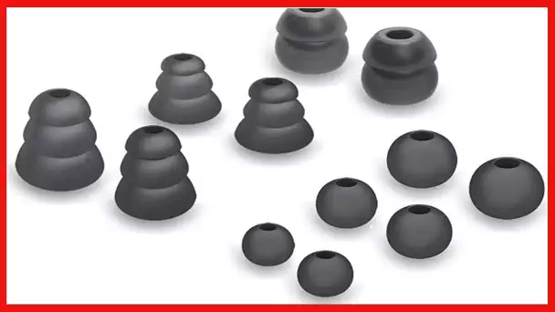 MEE audio Standard Eartips Ear Tip Combo Set (6 pairs in various sizes, black) for M6 / M6 PRO / MX