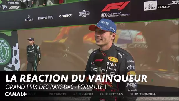 La réaction du vainqueur Max Verstappen devant une foule en folie - Grand Prix des Pays-Bas - F1