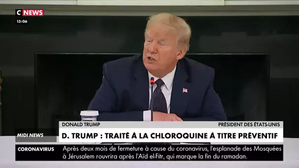 `Donald Trump traité à la chloroquine à titre préventif