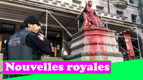 « Pas la manière de protester ! » La statue de la reine Victoria vandalisée ENCORE au milieu de la c