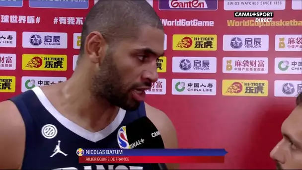 Nicolas Batum sa réaction à la mi-temps