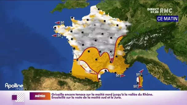 Météo : encore et toujours de la grisaille sur toute la moitié nord