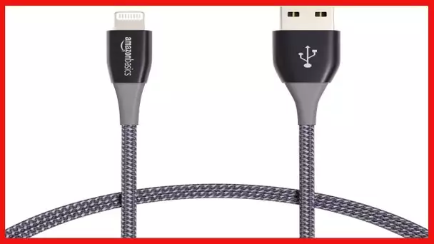 Amazon Basics Double Nylon Braided Lightning to USB Cable - MFi Certified Apple iPhone Charger,